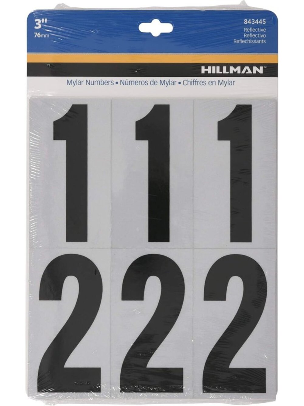 Reflective Adhesive Mailbox Number Pack, 3",Black and White